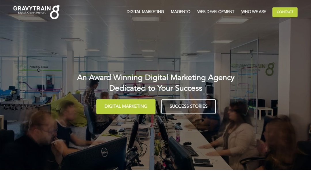 Screenshot of Gravytrain's Website