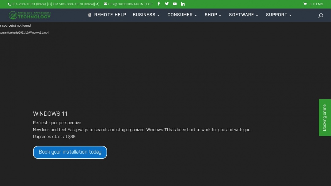 Screenshot of Green Dragon Technology's Website