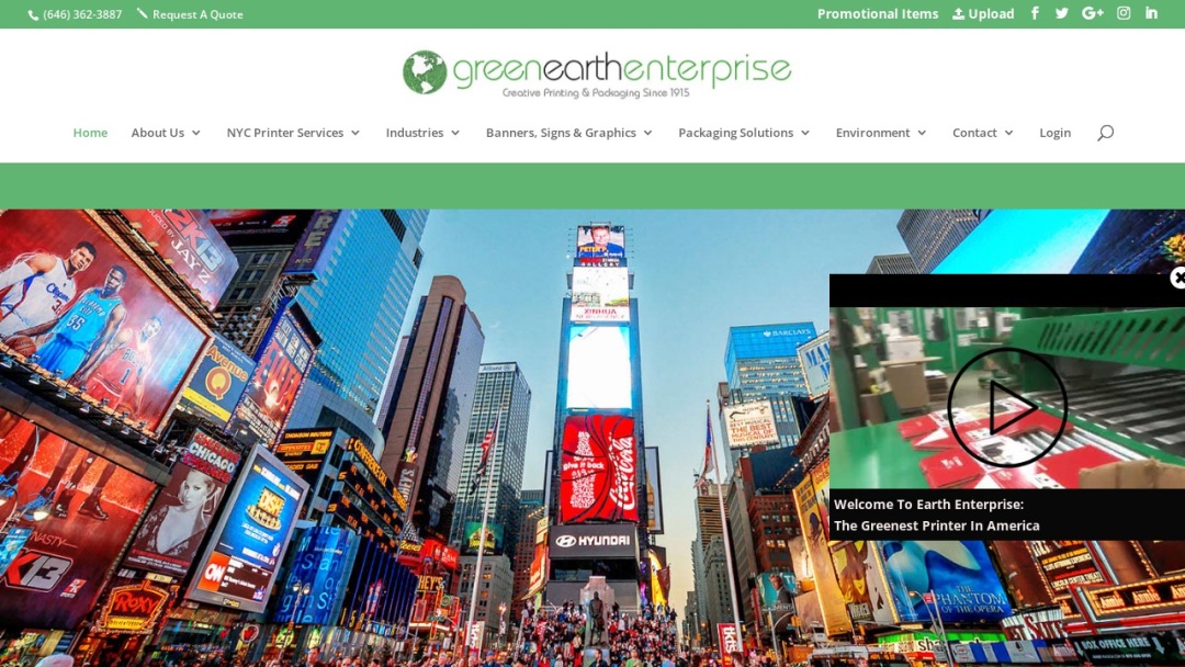 Screenshot of Green Earth Enterprise's Website