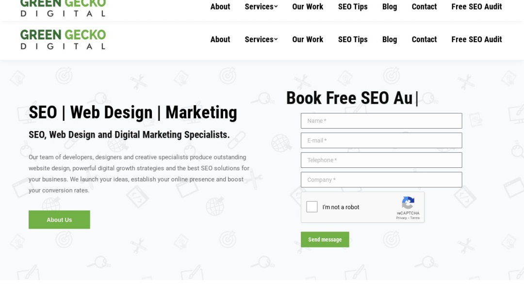 Screenshot of Green Gecko Digital's Website