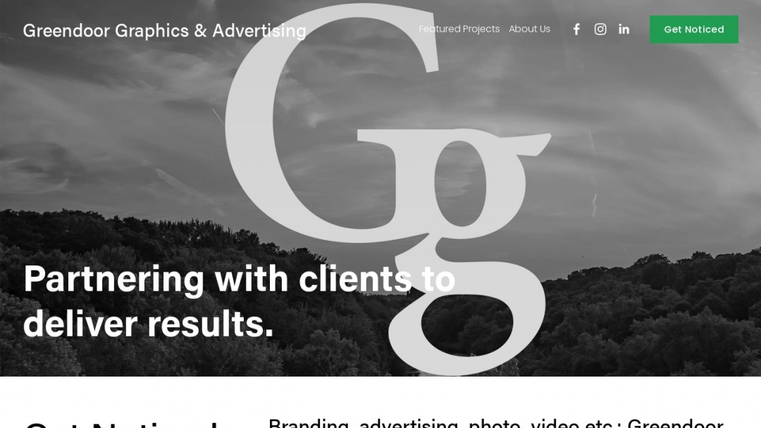 Screenshot of Greendoor Graphics & Advertising's Website