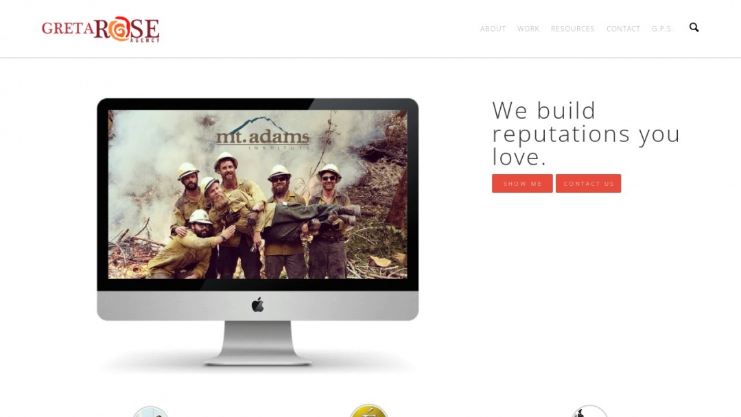 Screenshot of Greta Rose Agency's Website