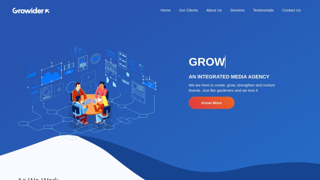 Screenshot of Growider Media LLP's Website