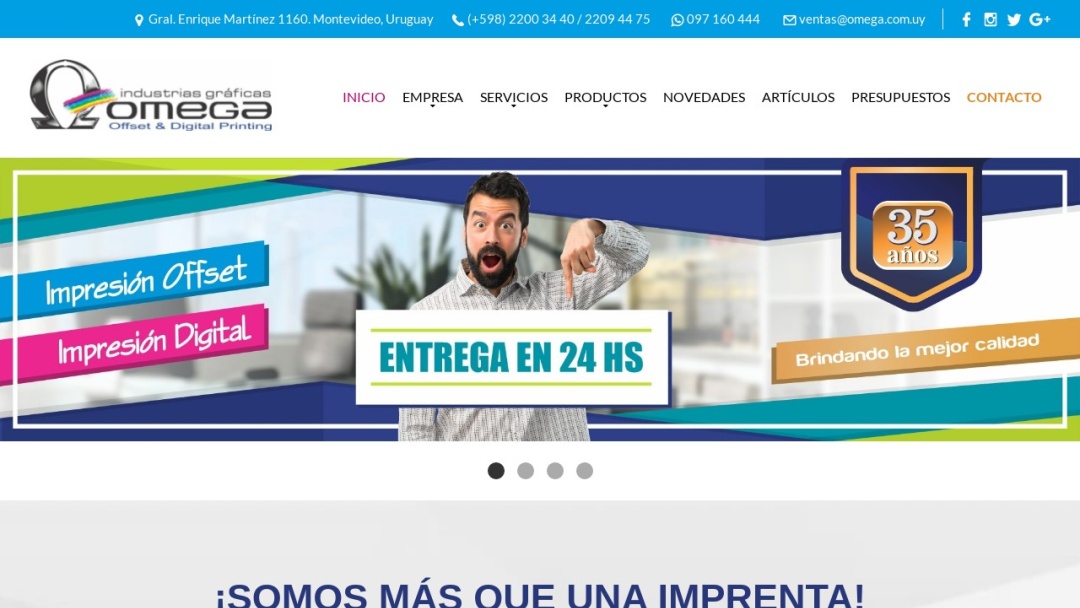 Screenshot of Grupo Omega's Website