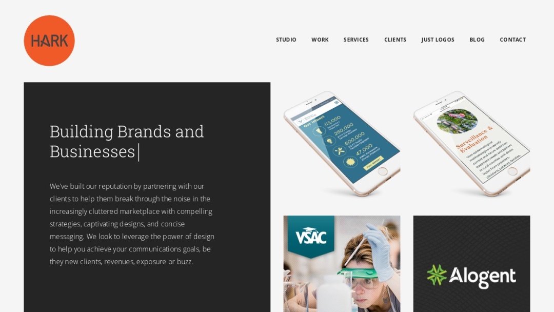 Screenshot of Hark's Website