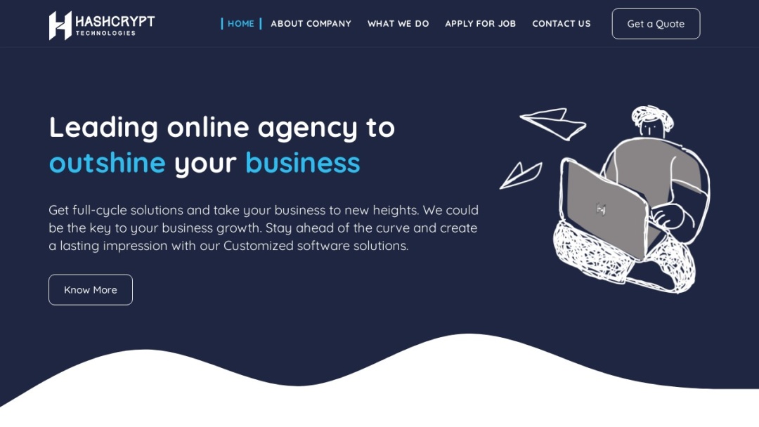 Screenshot of Hashcrypt Technologies's Website