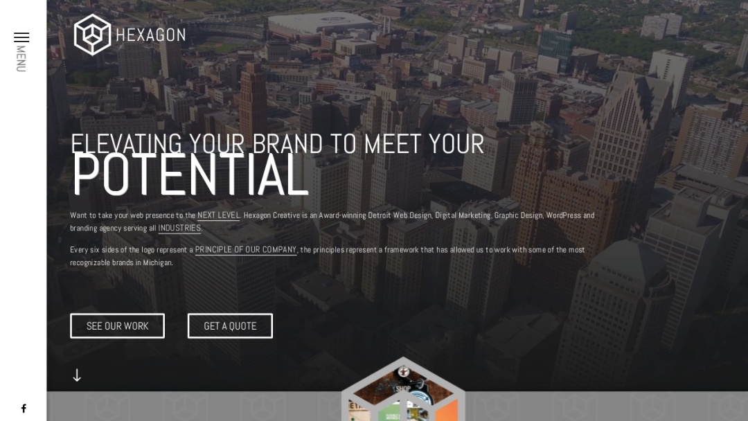 Screenshot of Hexagon Creative's Website