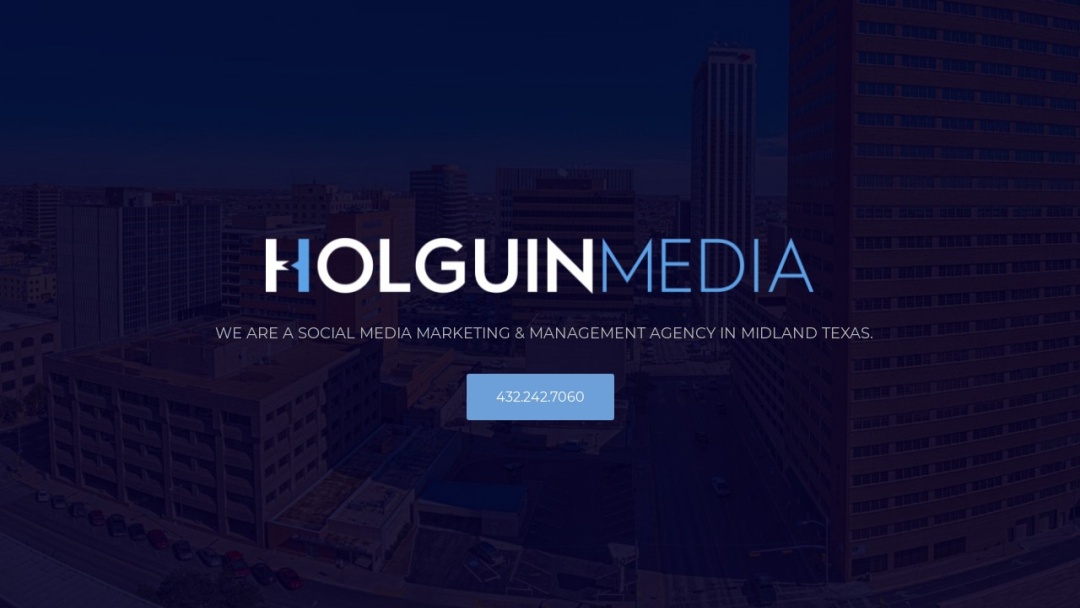 Screenshot of Holguin Media's Website