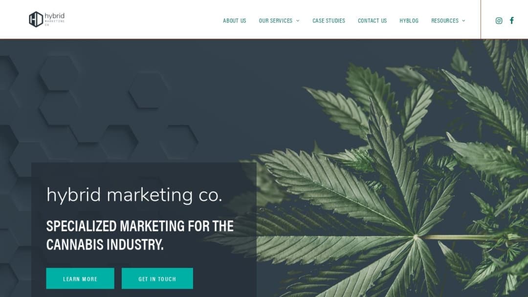 Screenshot of Hybrid Marketing Co's Website