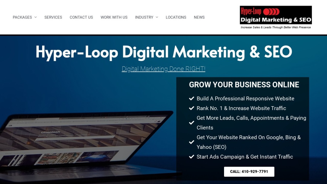 Screenshot of Hyper-Loop Digital Marketing & SEO Services's Website