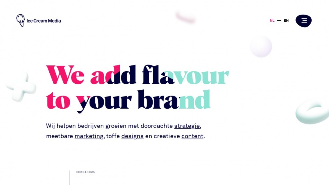 Screenshot of Ice Cream Media's Website