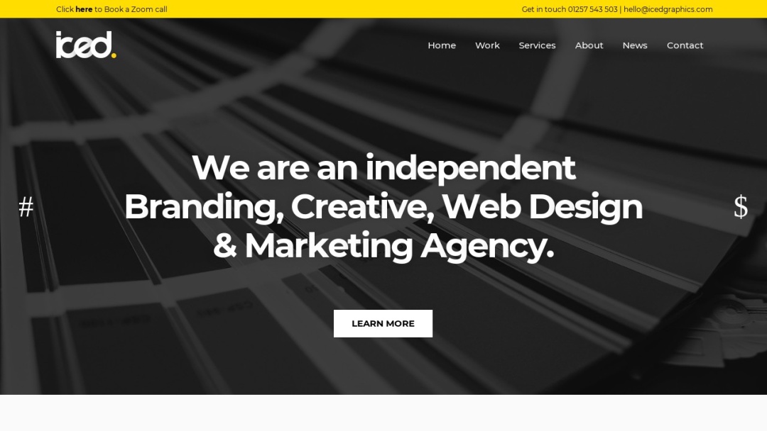 Screenshot of Iced Graphics's Website