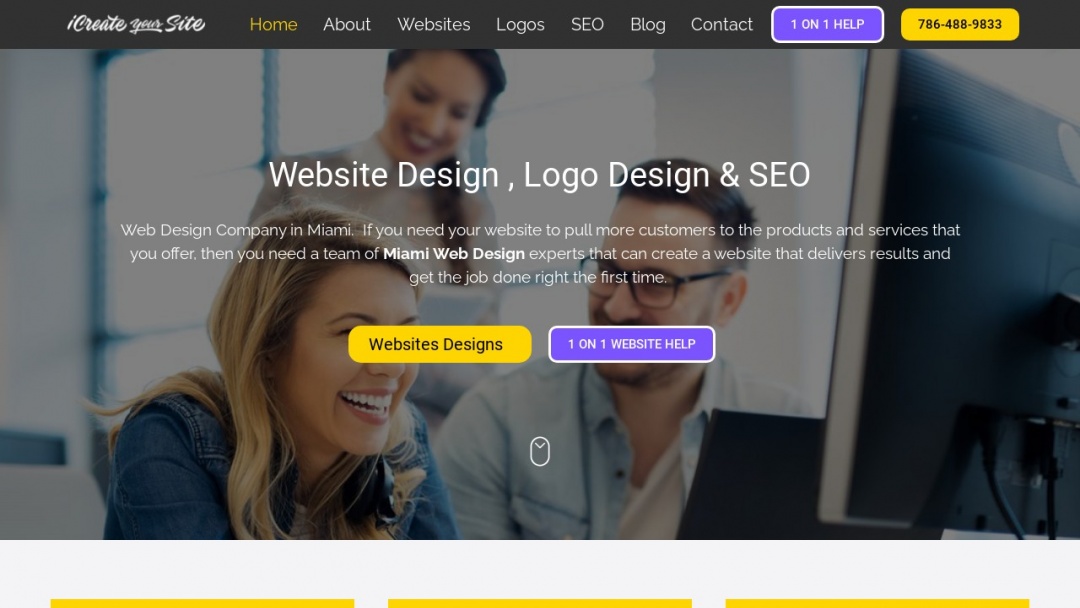 Screenshot of iCreate Your Site's Website
