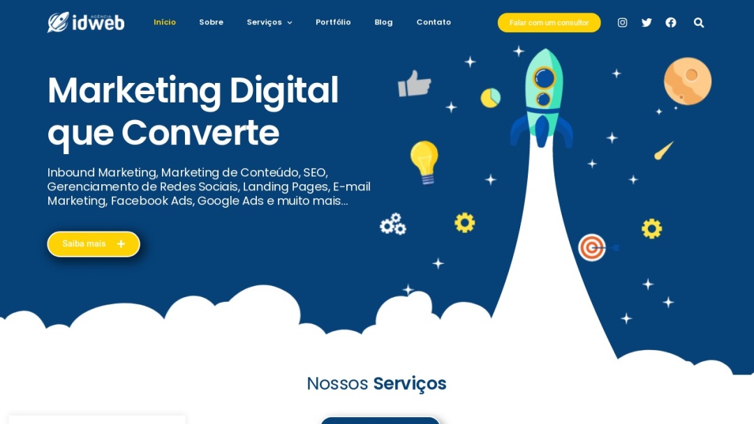 Screenshot of Idweb Agency's Website