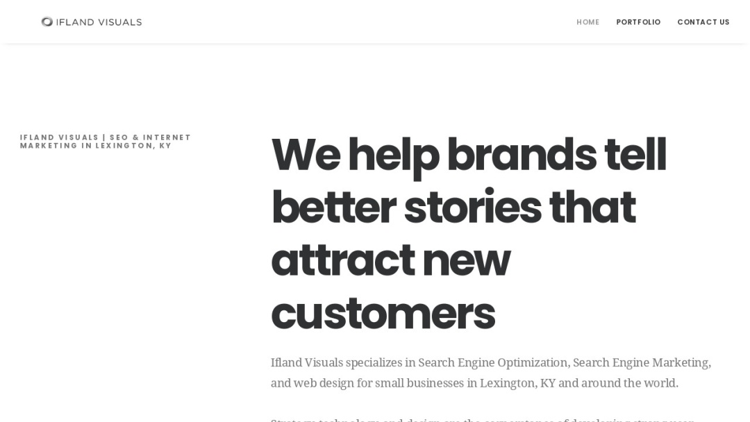 Screenshot of Ifland Visuals's Website