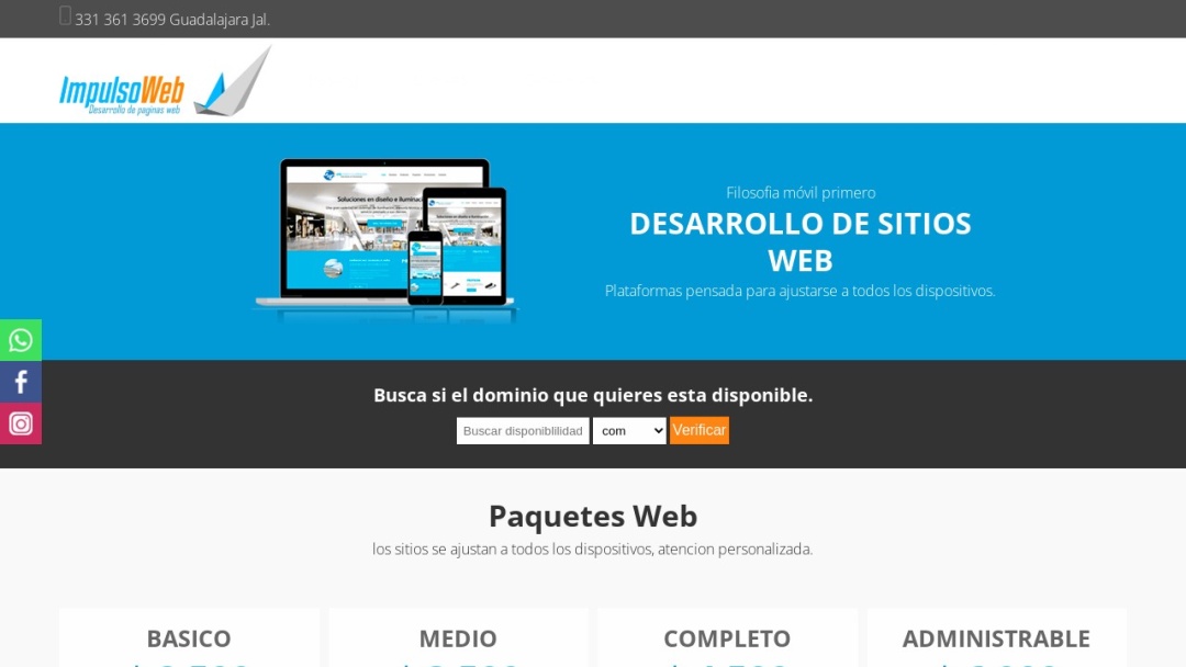 Screenshot of Impulso Web's Website