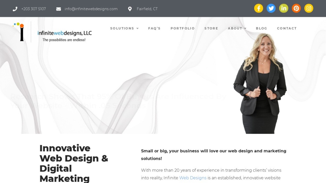 Screenshot of Infinite Web Designs's Website