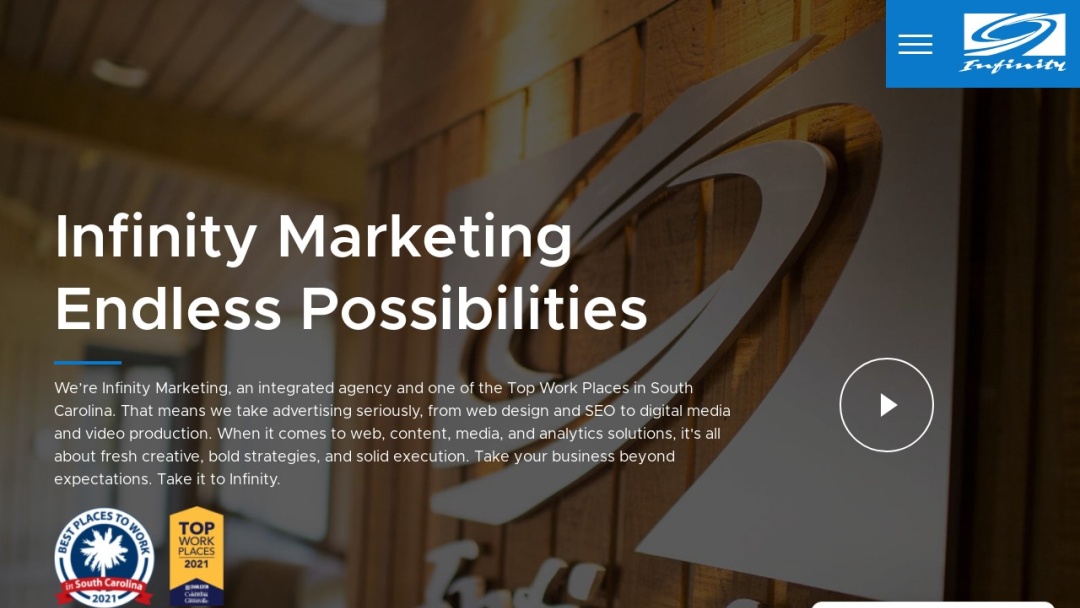 Screenshot of Infinity Marketing - South Carolina's Website