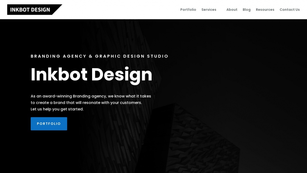 Screenshot of Inkbot Design's Website