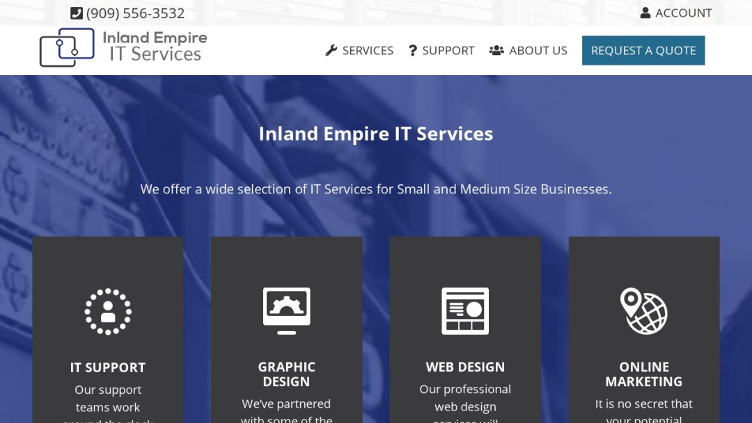 Screenshot of Inland Empire IT Services's Website