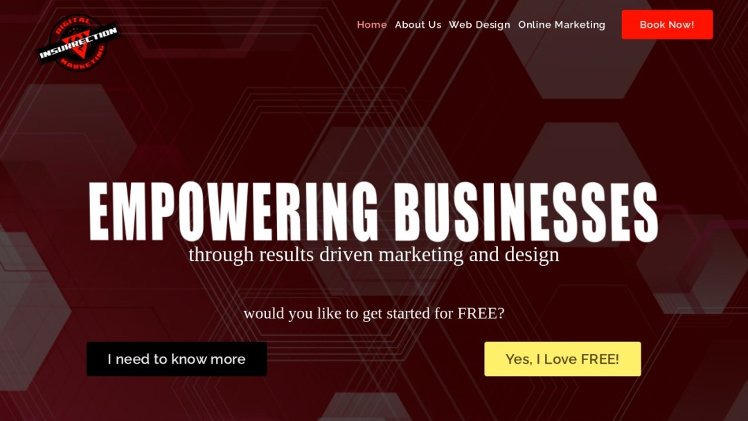 Screenshot of Insurrection Digital's Website