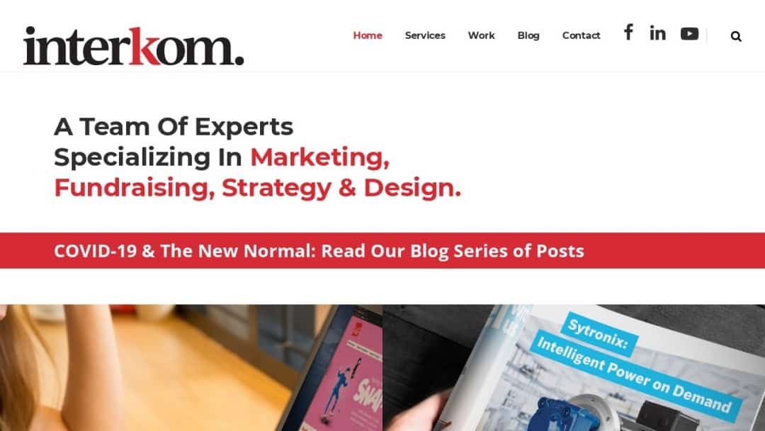 Screenshot of Interkom's Website