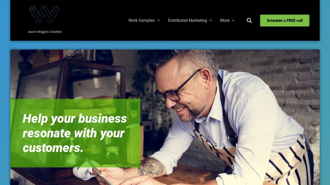 Screenshot of Jason Wiggins Creative, LLC's Website