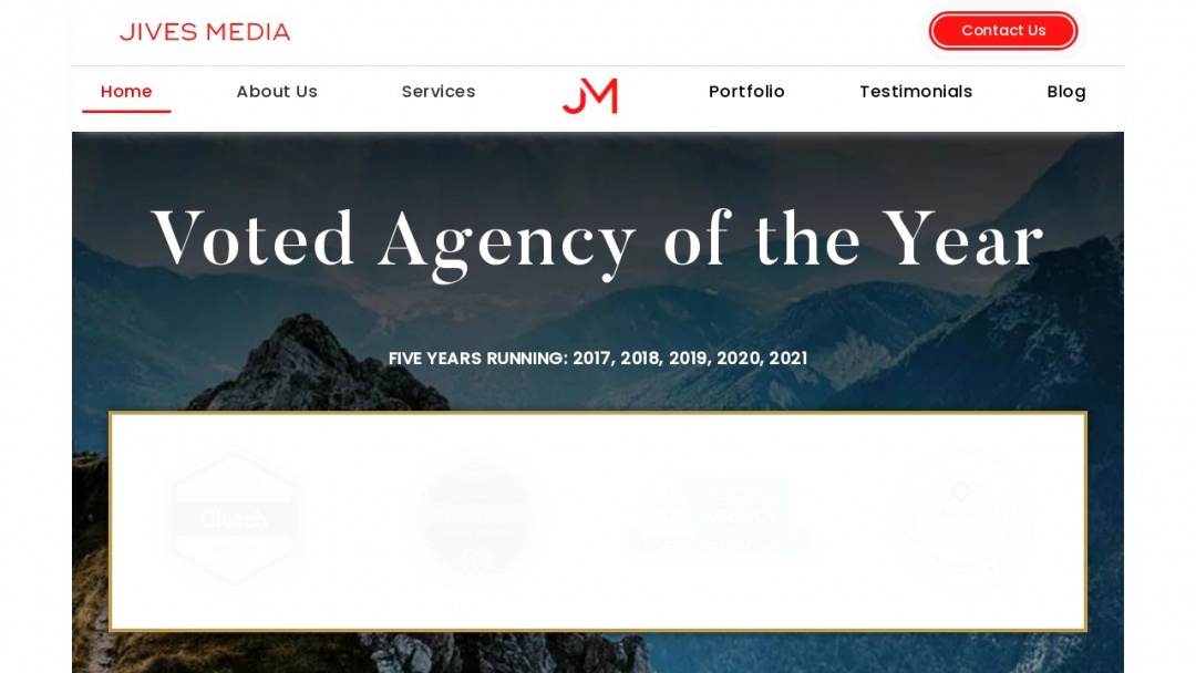 Screenshot of Jives Media's Website