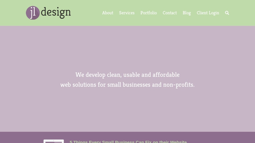 Screenshot of JL Design's Website