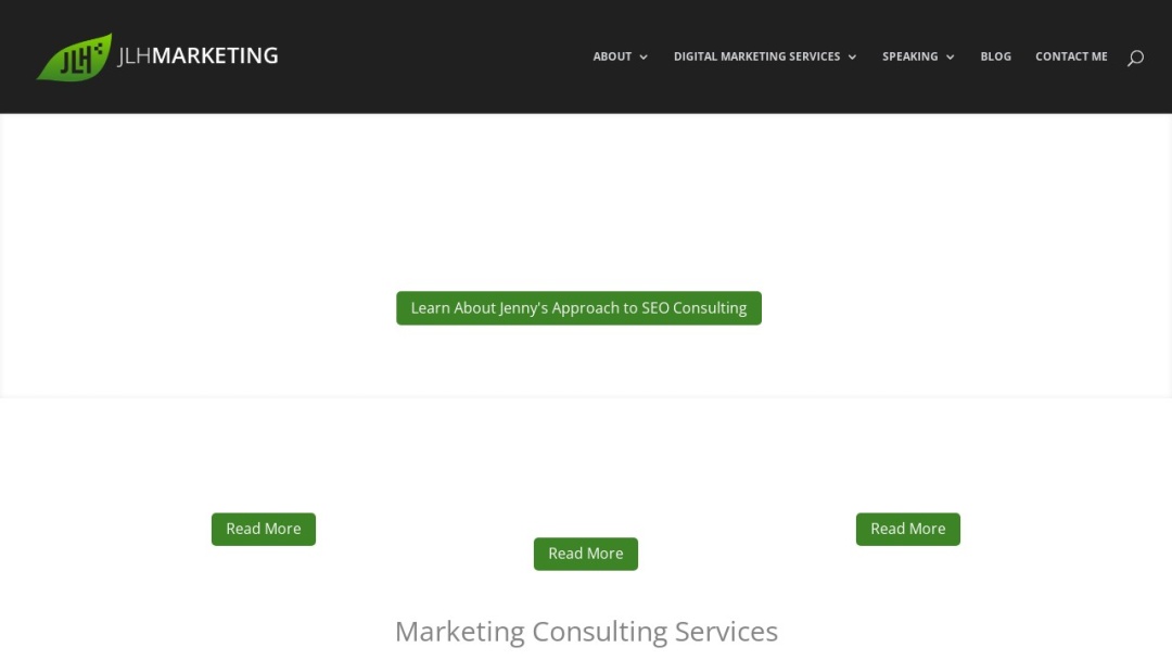 Screenshot of JLH Marketing's Website