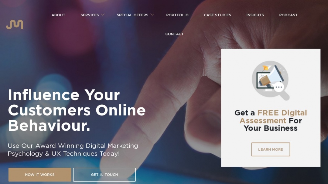 Screenshot of JMarketing's Website