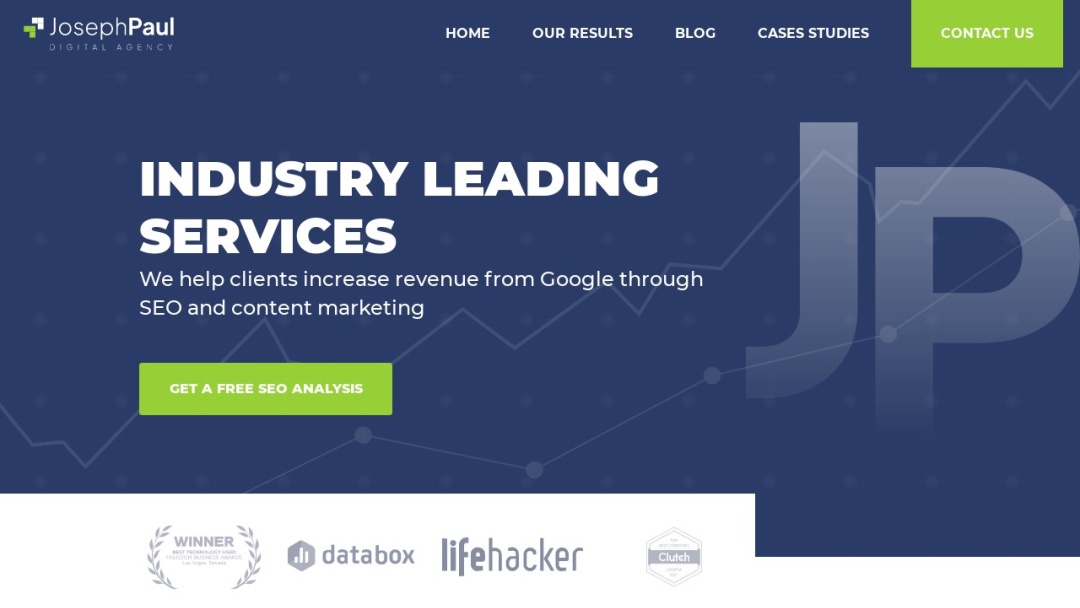 Screenshot of Joseph Paul Digital Agency's Website