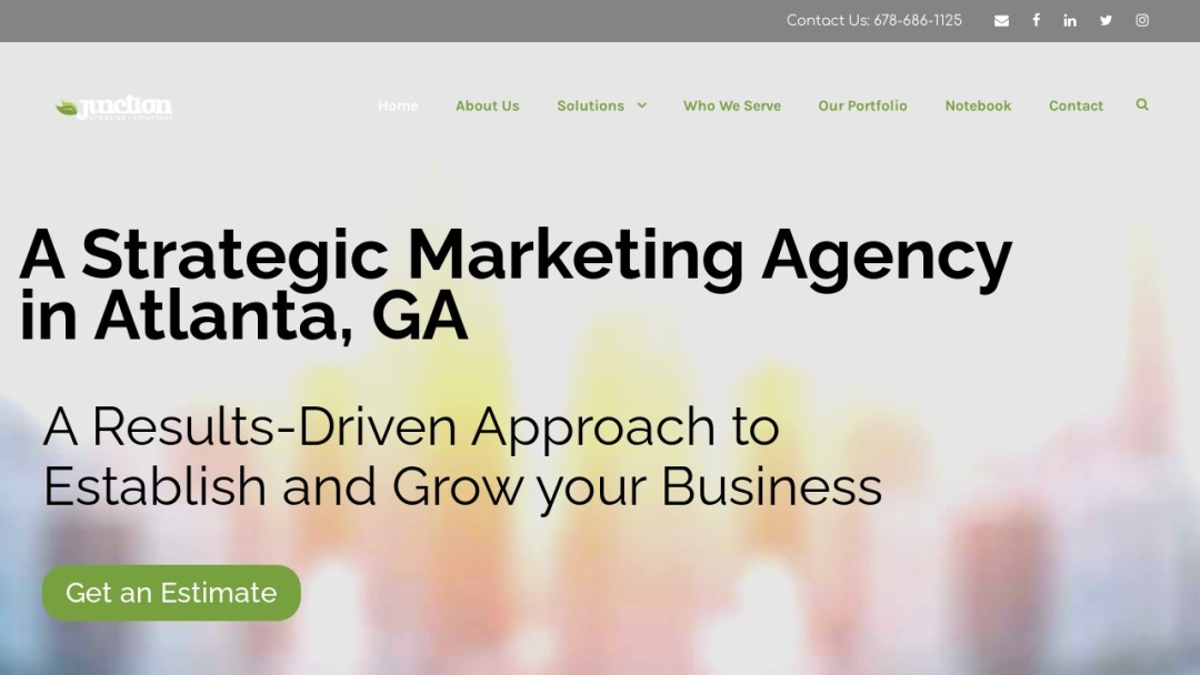 Screenshot of Junction Creative Solutions's Website