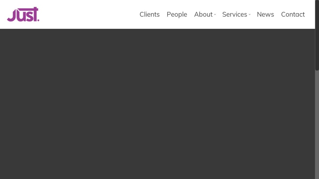 Screenshot of Just: PR & Marketing's Website