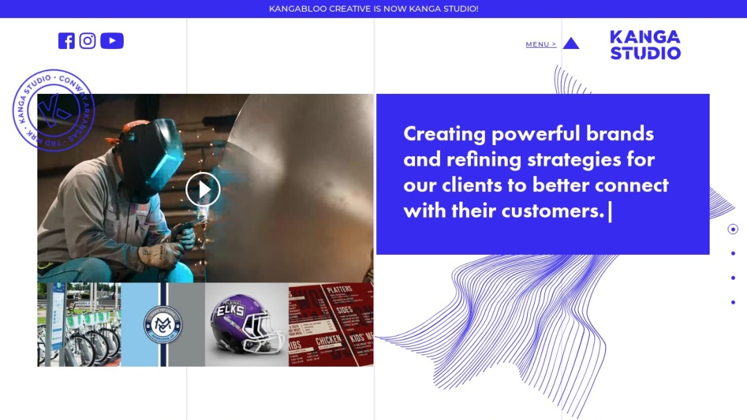 Screenshot of Kangabloo Creative's Website