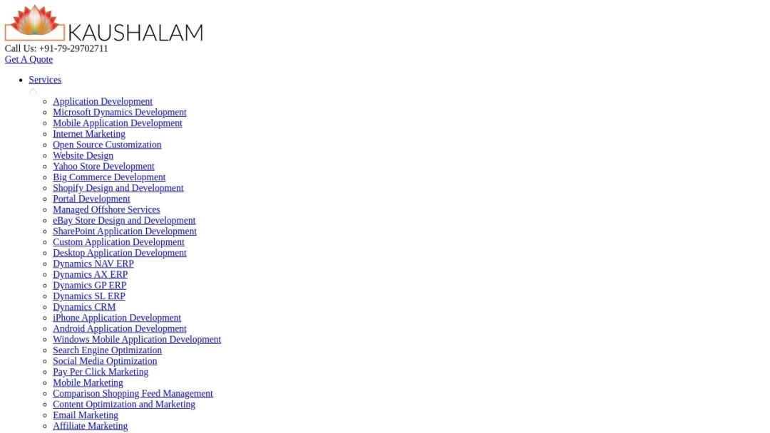 Screenshot of Kaushalam Digital Private Limited's Website