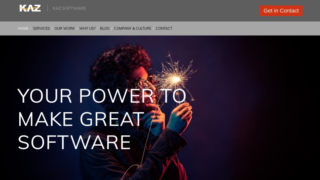 Screenshot of Kaz Software Limited's Website