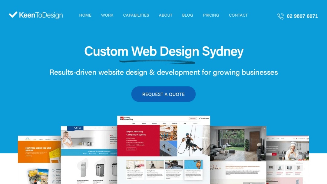 Screenshot of Keen To Design's Website