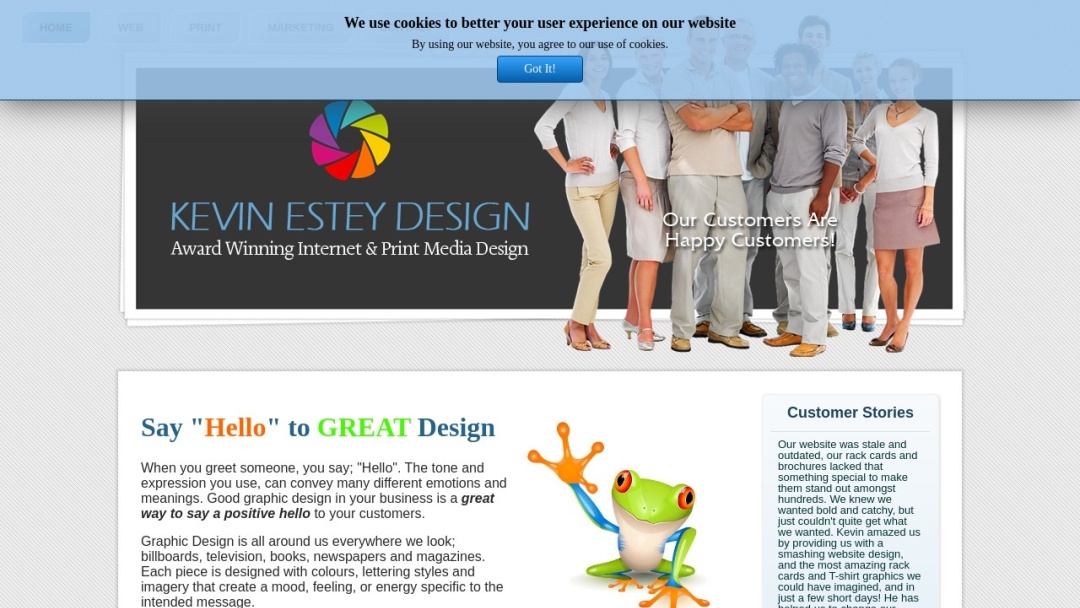 Screenshot of KEVIN ESTEY DESIGN's Website
