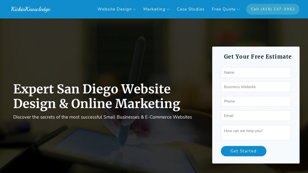 Screenshot of Kickin Knowledge's Website