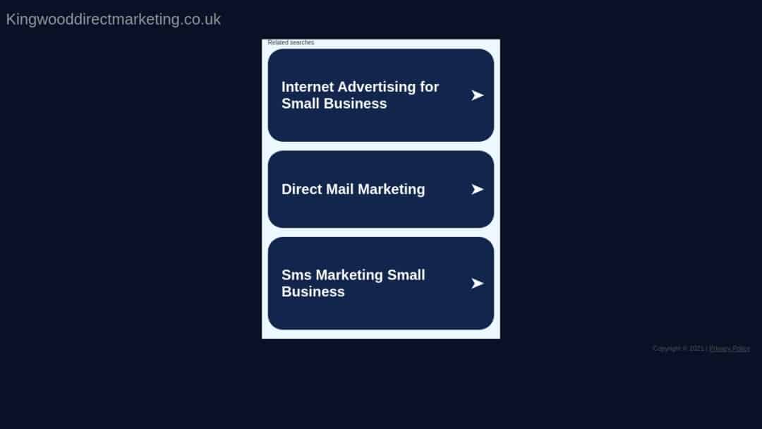 Screenshot of Kingwood Direct Marketing LTD's Website