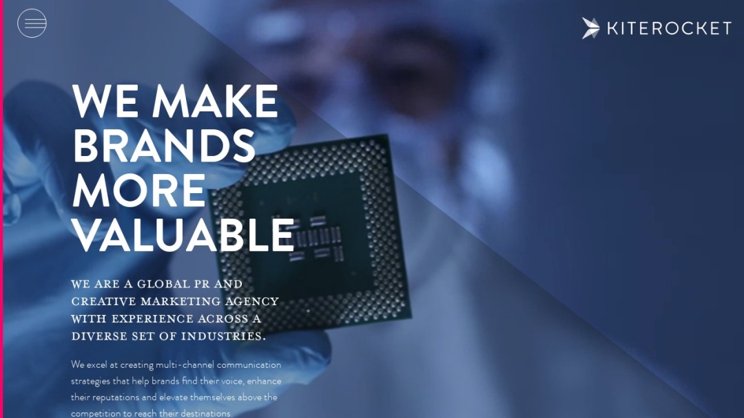 Screenshot of Kiterocket's Website