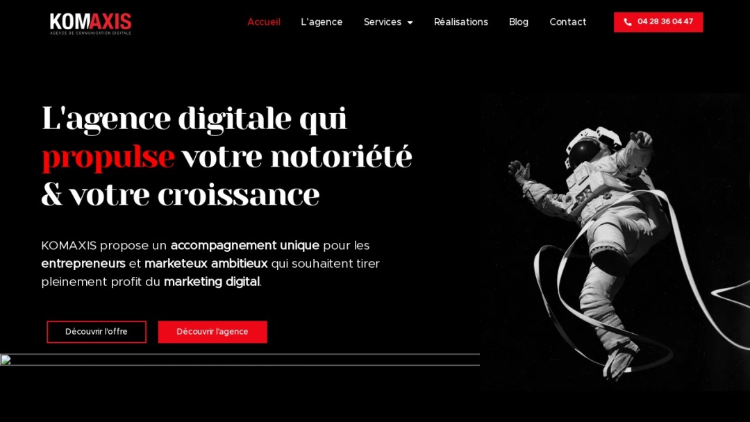 Screenshot of KOMAXIS's Website