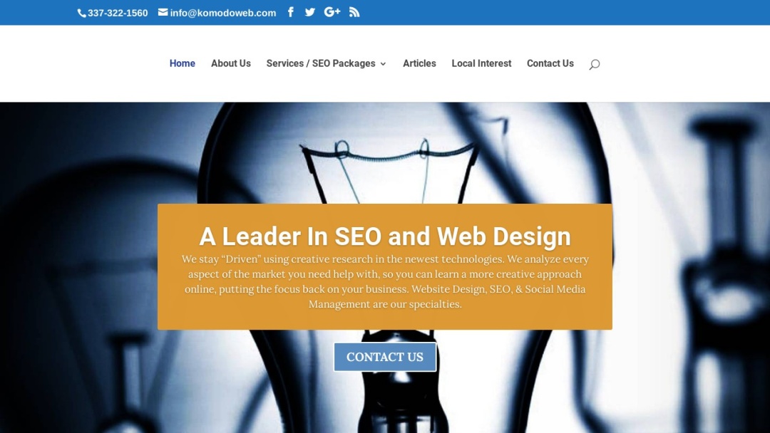 Screenshot of Komodo Design Group's Website