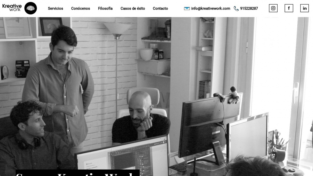 Screenshot of Kreative Work's Website