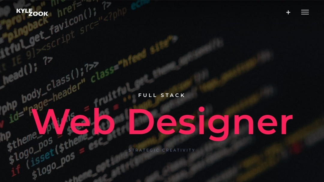 Screenshot of KyleZook.com's Website