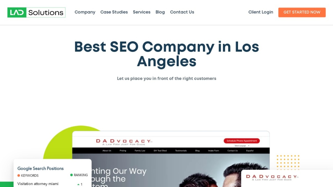 Screenshot of LAD Solutions's Website