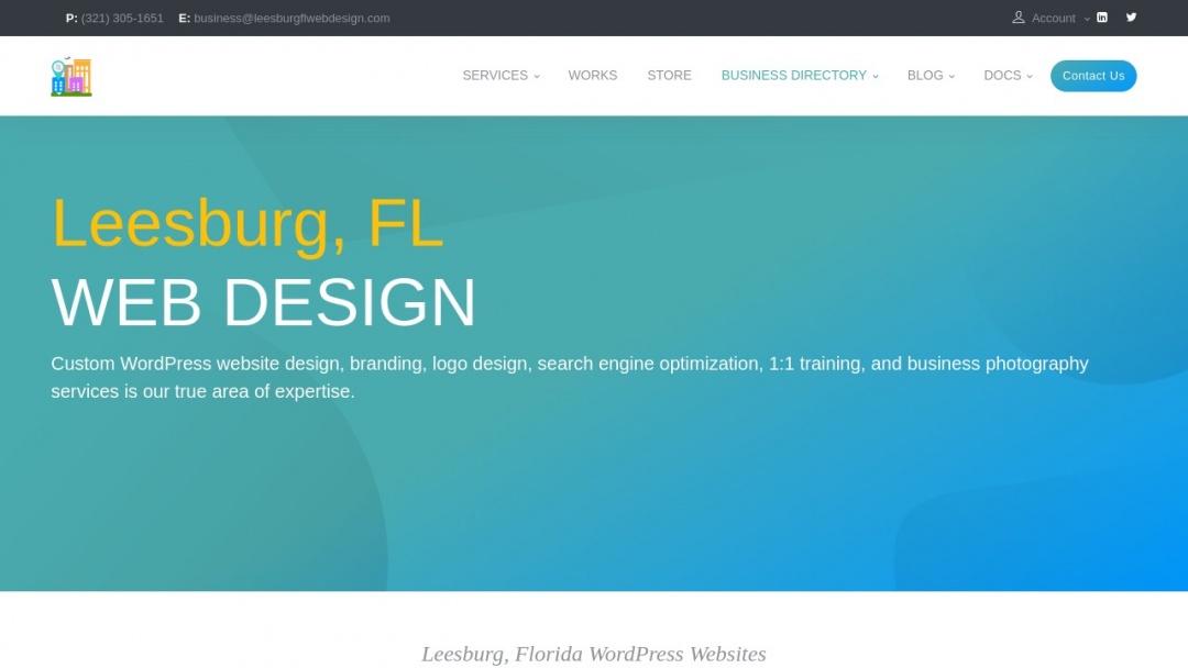 Screenshot of Leesburg FL WEB Design's Website