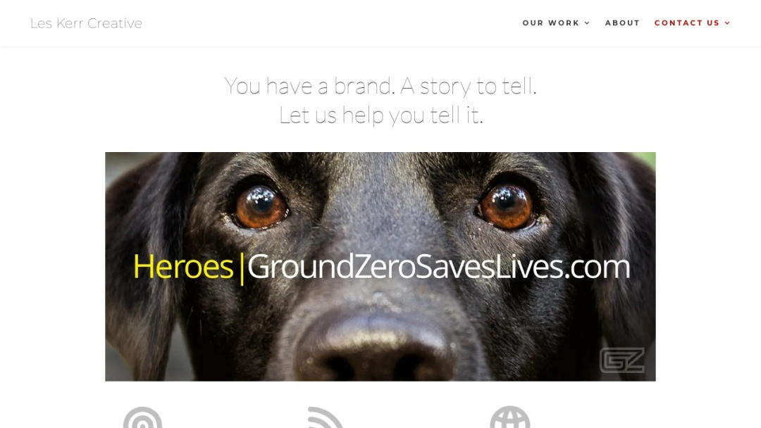 Screenshot of Les Kerr Creative's Website