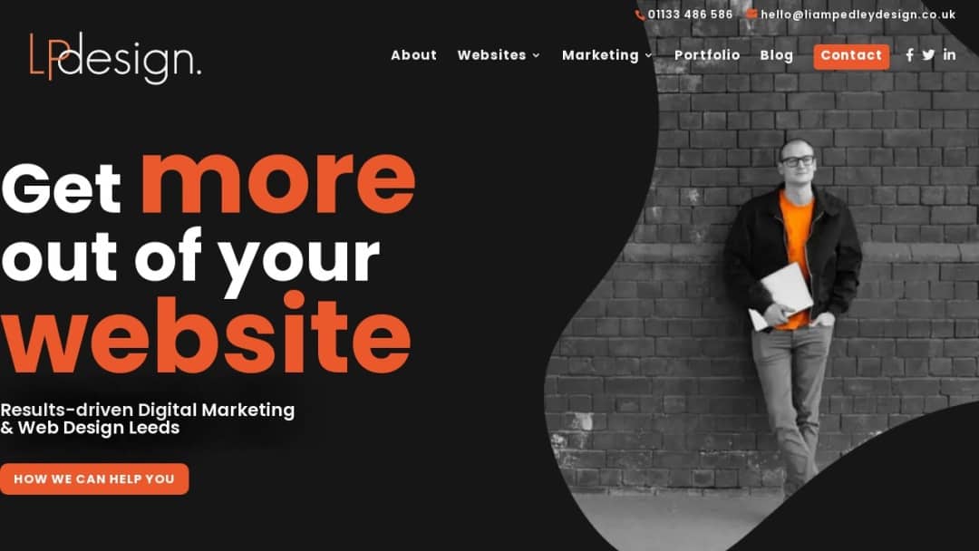 Screenshot of Liam Pedley Design's Website